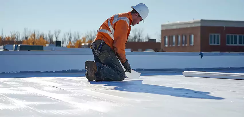 Flat Roof Drain Installation in Glen Ellyn
